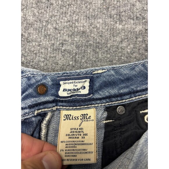 Miss Me Jeans Womens 26 Bootcut Distressed Embellished Rhinestone JE5152B71 - Picture 8 of 8